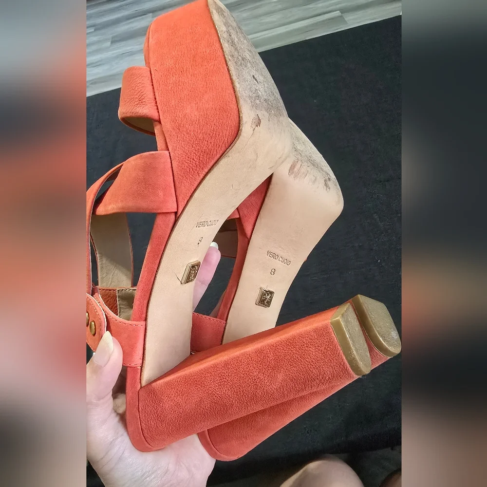 Pour La Victoire Orange Platform Sandals